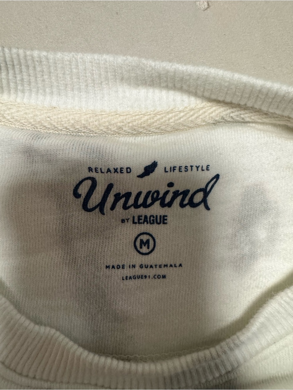 University at Buffalo League Unwind Women’s White Crewneck Tee - Navy Logo